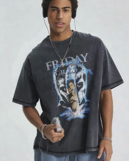 Men's Graphic Round Neck Short Sleeve T-Shirt