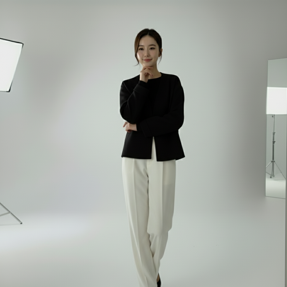 Stylish Graceful Simple Small V-neck Loose Woolen Coat