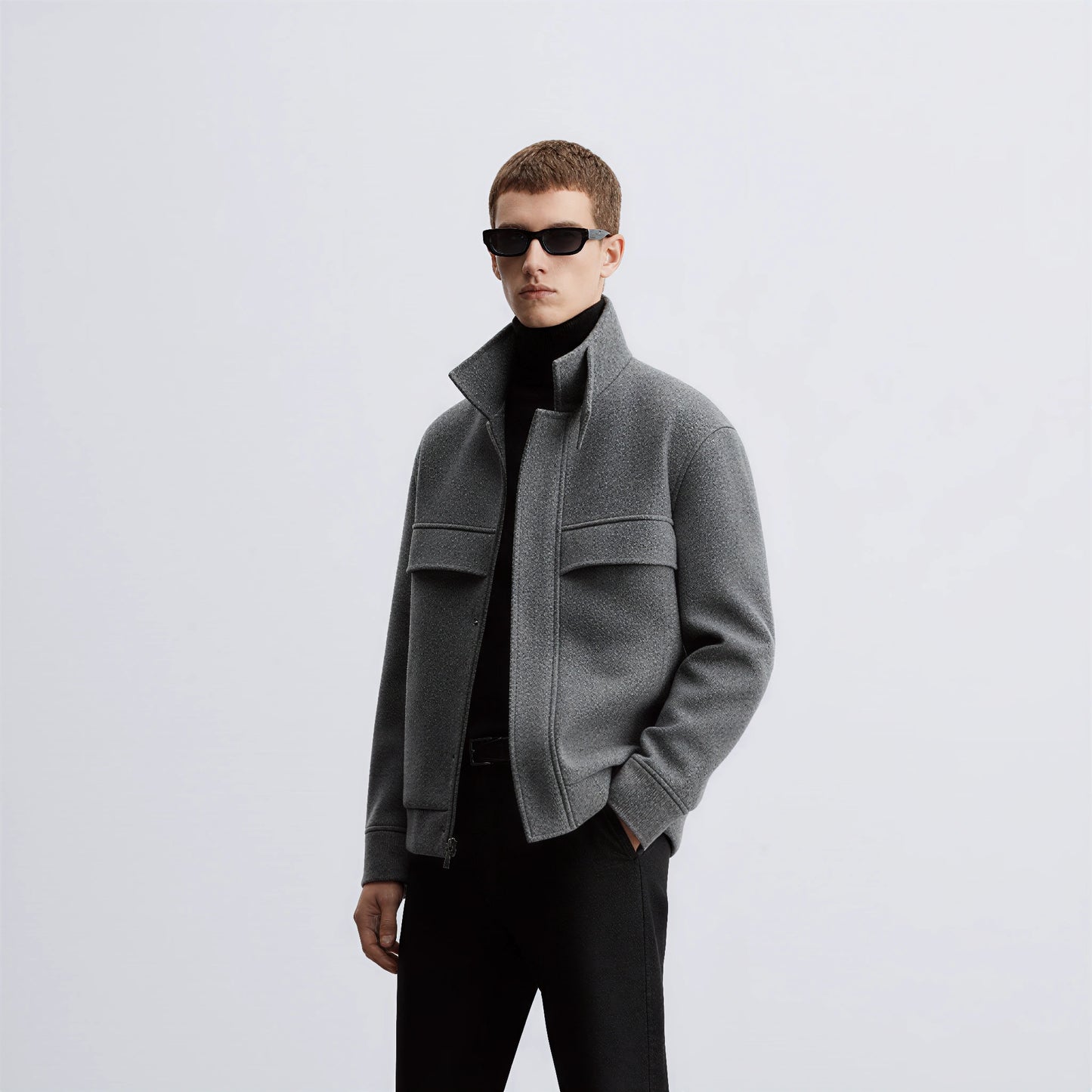 Ruffle Handsome Stylish Short Sense Woolen Jacket