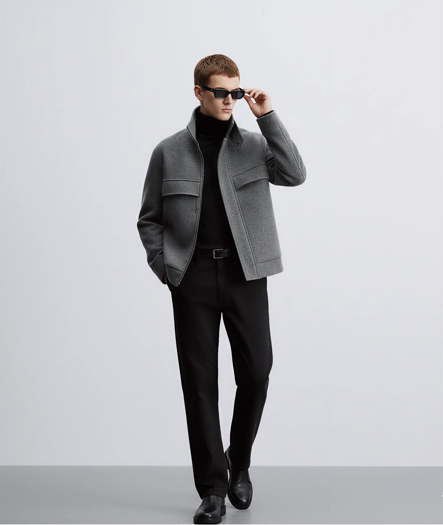 Ruffle Handsome Stylish Short Sense Woolen Jacket